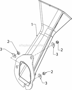 Discharge Chute Diagram and Parts List for 24A-41M4710 2017 Cub Cadet Log Splitter